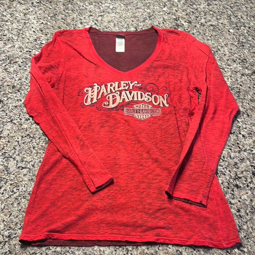 Harley-Davidson Vibrant Red V-Neck Shirt